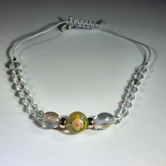 Classic Multi Crystal Sterling Silver Adjustable Bracelet - Picture 5 of 7